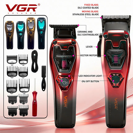 VGR Hair Clippers Professional Hair Trimmer Barber Clippers 11000 RPM Hair Cutting Machine Vector Motor Trimmer for Men V-668