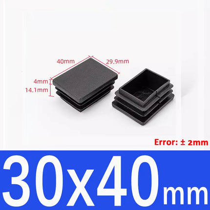 15x15mm-50x100mm Black Blanking End Caps Furniture Leg Tube Pipe Insert Plugs Rectangle/Square Dust Stopper