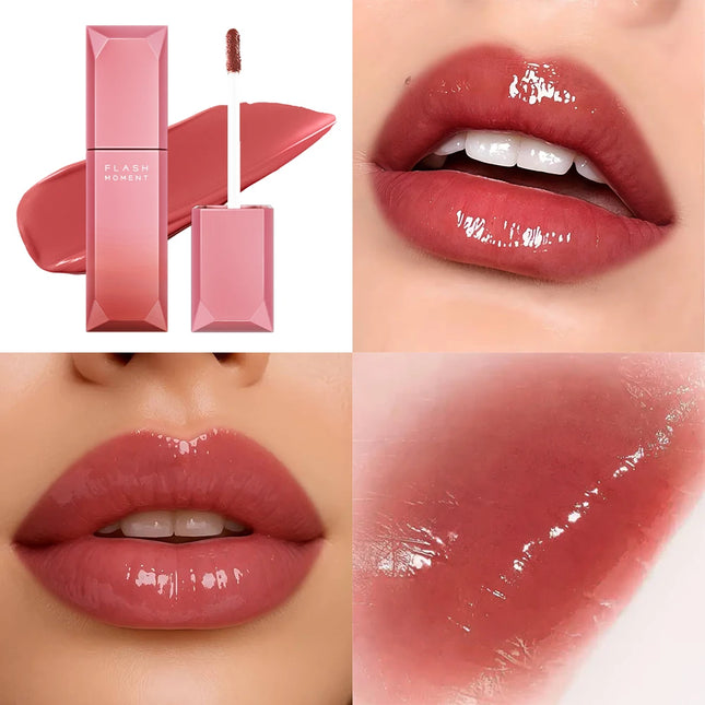Waterproof Glitter Lip Gloss Set - Moisturizing Shimmer Lipstick Non-Fading Long Lasting, Aurora Colors for Party Stage Makeup