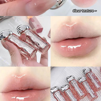 Crystal translucent lip glaze moisturizing water is not easy to fade natural color mouth red lip glaze