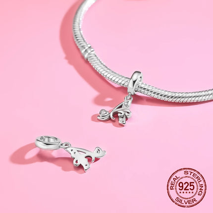 Hot Sale Charms Beads 925 Sterling Silver Solid Color Letter Family Forever Tree of Life Zircon Beads Fit DIY Bracelets Jewelry