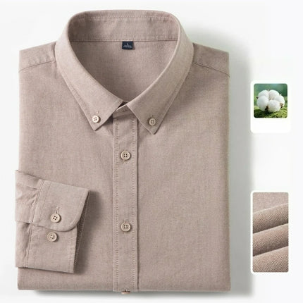 Men's 100% Cotton Oxford Shirt - Breathable Sweat-Wicking Button Down with Slim Fit & Crisp Texture