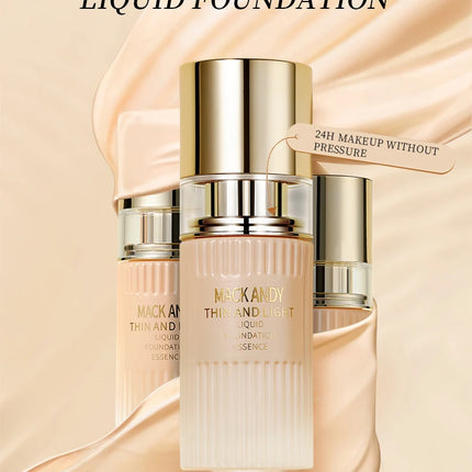 MACKANDY Serum Liquid Foundation Long-lasting Makeup, Full Coverage with Matte Finish, Radiant Formula for All Skin Types Vegan