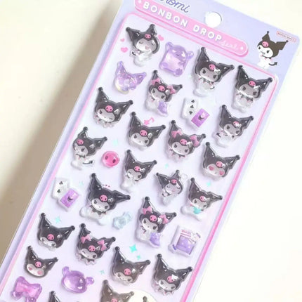 Sanrio Anime Hello Kitty Hangyodon 3D Hollow Relief Transparent Jelly Sticker Crystal Decorative Stickers DIY Accessories@