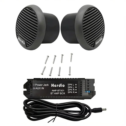 Herdio 3'' 160W 2PCS Marine Boat Waterproof Speakers Motorcycle Bluetooth Speaker Audio Stereo System For ATV UTV Outdoor Boat