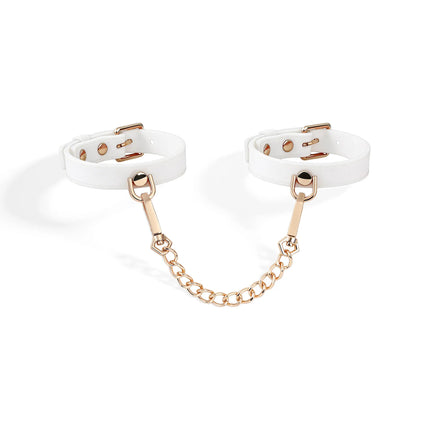 Soft Silicone Handcuffs Ankle Cuffs Set Gold Chain BDSM Bondage Restraints Slave Role Play Adult Sex Toy for Women Men Couples