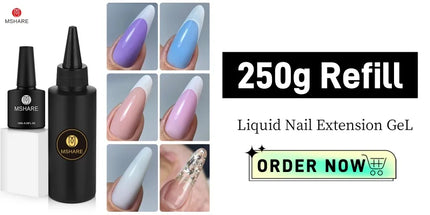 MSHARE Liquid Acrylic Gel Acrygel TPO Free Builder Nail Gel For Nails Extension Constuction Self Level Soak Off UV LED Gel Jar