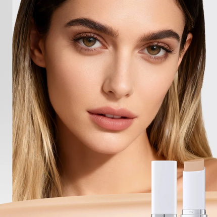 Life Girls Double-Headed Foundation Stick with Brush Long-Lasting Concealer Moisturizer Easy to Smudge Natural Matte Nude Makeup