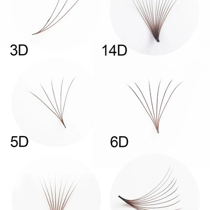 SupMacio Brown Premade Fan Lash Extensions 3D/5D/6D/8D/10D Thin Pointy Base 500 Fans Loose Promade Volume Lashes Makeup Cilio