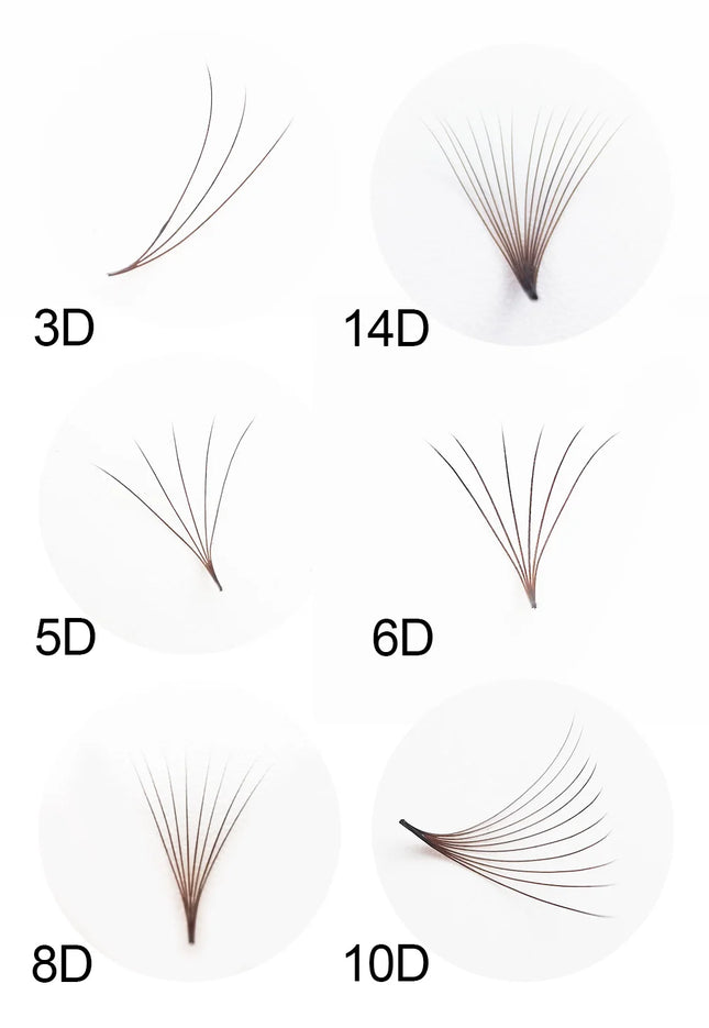 SupMacio Brown Premade Fan Lash Extensions 3D/5D/6D/8D/10D Thin Pointy Base 500 Fans Loose Promade Volume Lashes Makeup Cilio