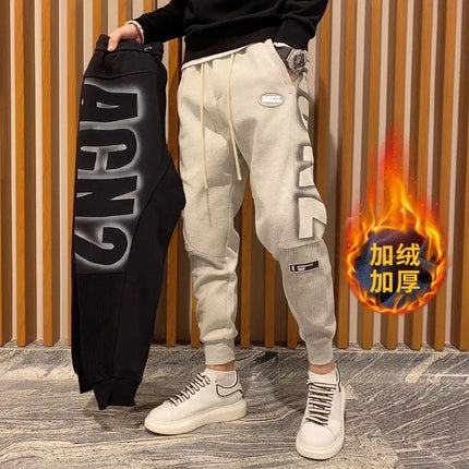 Men's Clothing Autumn Winter Trendy Letter Print Sports Joggers Harem Pants Y2K Vintage Casual Streetwear Sweatpants Pantalones