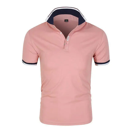 Men's Solid Color Polo Shirt 2026 Summer Casual Breathable Short Sleeve T-Shirt Youth High Quality Bussiness Slim Tees