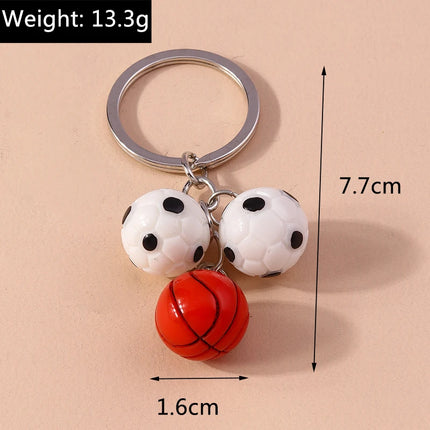 Fashion Mini 3D Soccer Football Keychain Sport Ball Key Ring for Men Women Car Key Holder Handbag Pendant  Jewelry Gift