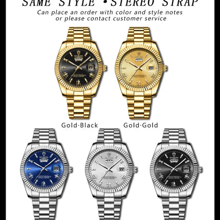 BINBOND B7012 Mens Fashion Business Sports Quartz Watch 30M Waterproof Luminous Classic Calendar Creative Clock Mens Wristwatch