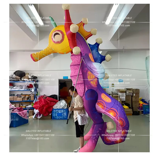 Giant Inflatable Seahorse/Mosquito/Parrot/Chameleon Puppet Carnival Parade Walking Creative Performance Props for Advertising