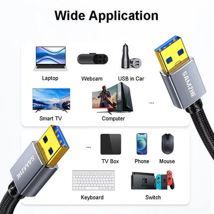 SAMZHE USB to USB 3.0 Extension Cable Male to Male Type A USB 2.0 Extend Cable For Hard Drive TV Box Laptop USB to USB Cable
