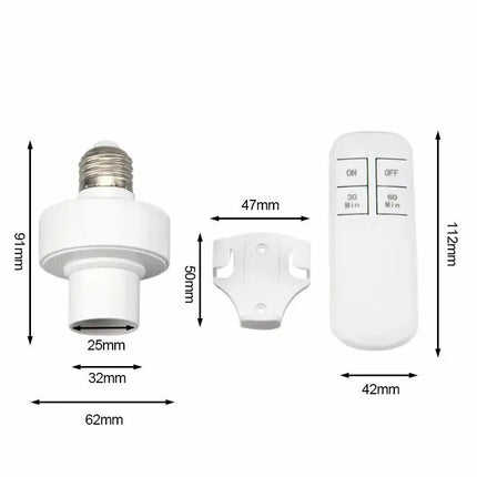 Wireless E27 Led Bulb Holder AC 110-240V Socket Lamp Base Adapter Converter with Remote Control ON/OFF Timmer for Light Bulb