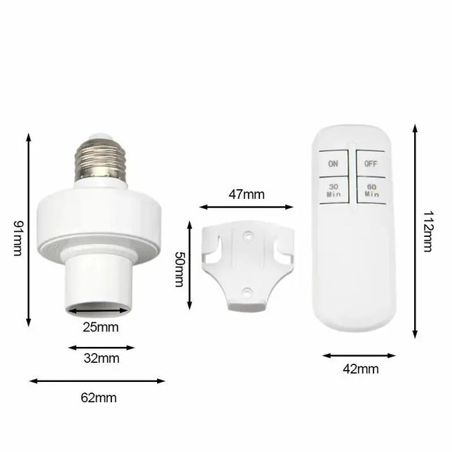 Wireless E27 Led Bulb Holder AC 110-240V Socket Lamp Base Adapter Converter with Remote Control ON/OFF Timmer for Light Bulb