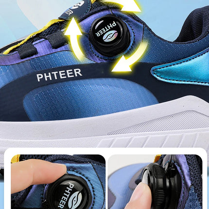 Kids Two Wheels Roller Skating Shoes with Light Magic Stick Walking Shoes, Detachable Wheels Roller Skate Shoes for Teenagers