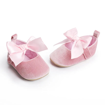 Spring and Autumn Baby Butterfly Knot Fashion Fluffy Princess Shoes 0-1 Year Old Baby Shoes Sneakers