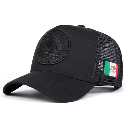 Unisex Mexican Flag Embroidery Baseball Net Caps Spring Summer Outdoor Sunscreen Hat Adjustable Casual Trucker Hats