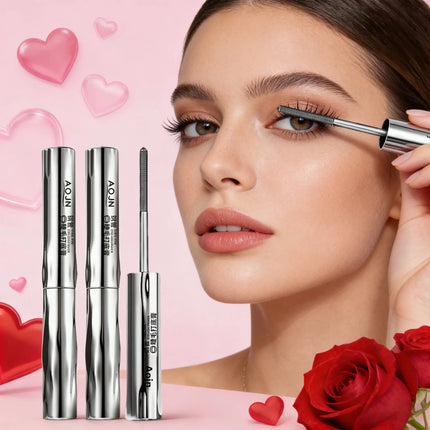 Black Waterproof Metallic Tube Mascara Silk Fiber Long Curling Non-Clumping Eyelash Extensions Spiral Makeup for Eyes