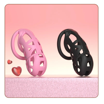 Male Chastity Cage Device Lock Belt Set Flat And Curved Rings ABS Material Removable Metal Lock Training Urethral Opening