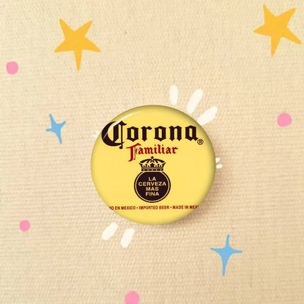 Logo C-Corona E-Extra Beer    32/44/58MM Customizable Button Pins Cute Funny Creative Badge Jewelry Decor Gifts For Friends
