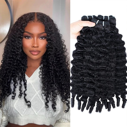 Burmese Curly Hair Bundles Human Hair Bundles Virgin Weave 15A Raw Human Hair Extensions 3C4A Spiral Curly Ends