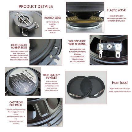 6 Inch 640W(2*320W) 3Way Universal Car Coaxial Auto Music Stereo Full Range Frequency Hifi Speakers Non-destructive Installation