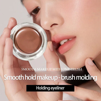 Black Brown Eyeliner Cream Waterproof Beauty Cosmetics Long Lasting Eyeliner Gel Eyeshadow Makeup Tools with Brush Set Eye Liner