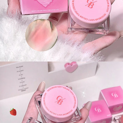 Gegebear Soft Blush Cream Tender and Multi-color Korean Style Contouring Lip Gloss Multi-purpose Rouge Cream