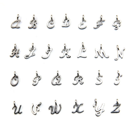 26Pcs Mix Size Picture Color Metal Zinc Alloy English Letter A-Z Charms Fit Jewelry Pendant DIY Necklaces Bracelets Bags Makings