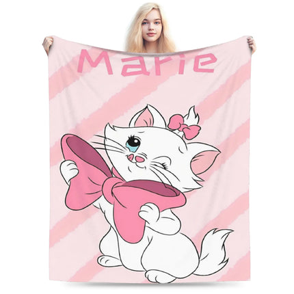 Aristocats Marie Cat Knitted Blankets Pink Wool Throw Blanket Summer Air Conditioning Portable Soft Warm Bedspread