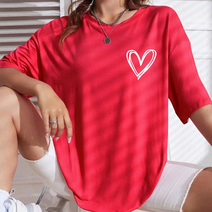 Simple Love Printed Womens T Shirts Summer Breathable Clothes Casual Fashion Short Sleeve Street Oversized All Match T-Shirts