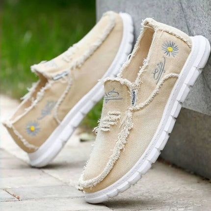 women's shoes   Daisy embroidery denim, casual sneaker. women's shoes summer 2025 . cheap shoes clearance free shipping