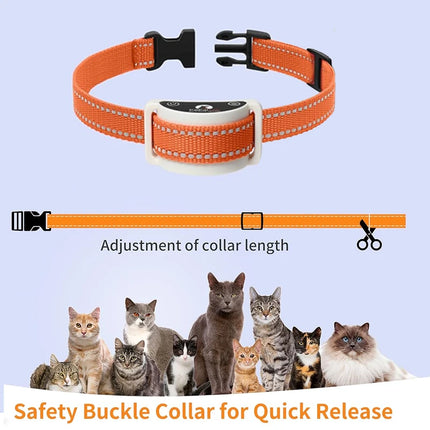 New Cat Shock Collar with Remote, 4 IN 1 Cat Training Collar with Auto Anti-Meow, Beep, Vibration, Safety Shock 4 Modes for Cats