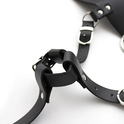 Leather Strap on Bdsm Bondage AV Vibrator Magic Wand Holder Belt Attachment Accessory fits Hitachi