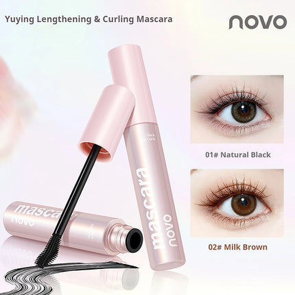 NOVO Waterproof, sweat-resistant, smudge-proof mascara Long-lasting hold for defined, lengthened and curled lashes
