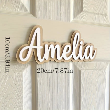 [2D Plane]1pc customized personalized signs, apartment number signs, nursery wall name signs, bedroom name wooden signs