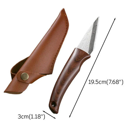 Wooden Handle Grafting Knife With Leather Shell Suitable For Garden Grafting/unpacking Etc Solid Wood Handle Garden Hand Tool