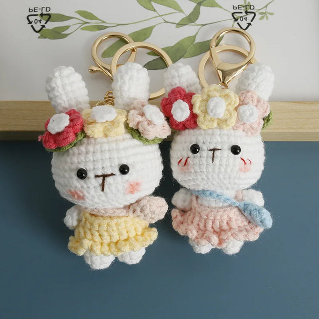 Handmade Crochet Cartoon Rabbit  Amigurumi ,finished Crochet New Style Cute Rabbit Pendant,knitted Doll Gift ,knitted Key Chain