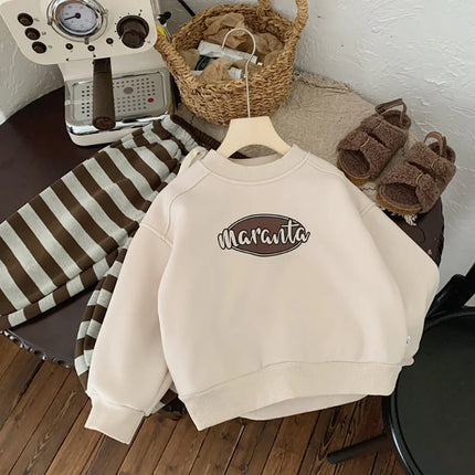 Children Winter Pullovers Fleece Thicken Tops For Kids Velvet Warm Sweatshirts For Boys Girls Cartoon Outfits Baby Tops Clothes