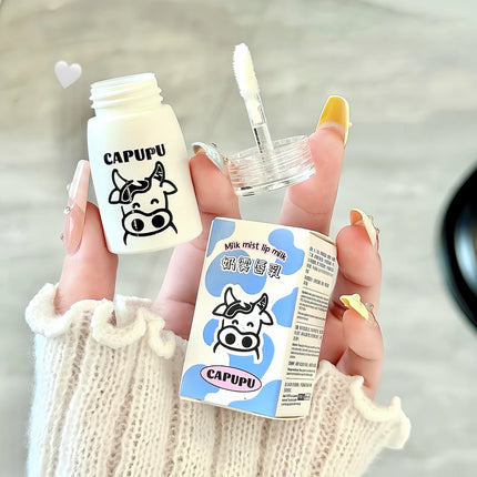 Natural Milk Flavor Moisturizing Lip Balm Cream Transparent Jelly Lipstick Lips Plumper Autumn and Winter Lips Care Serum Primer