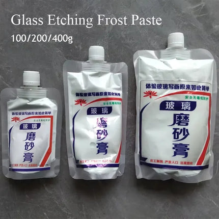 100/200g Glass Etching Frost Paste Glass Record  Engraving Cream Painting DIY Tools