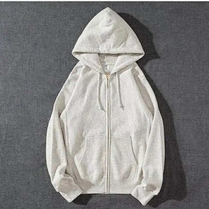 Good Quality Zip Hooded Women And Men Sweatshirt Navy Blue Cotton Casual Street Wear Loose Y2k Spring Autumn Solid Hoodie Jacket