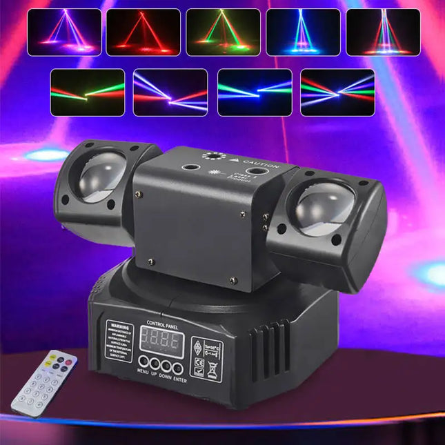 New Rotating Beam Laser Strobe 3-in-1 LED Moving Head Remote Control DMX512 DJ Disco Bar Club Party Wedding Stage Effect Light