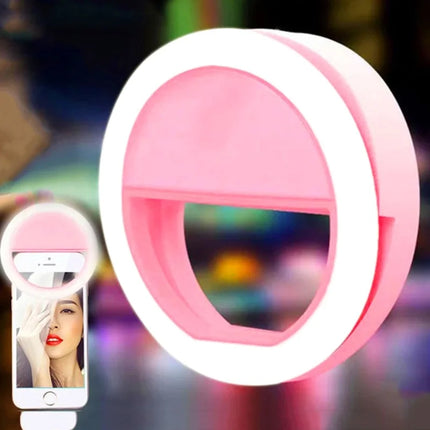 LED Light Ring Phone Lens Selfie Light Mini Adjustable Brightness LED Fill Lamp For iPhone Huawei Xiaomi Laptop Live Video Lamp