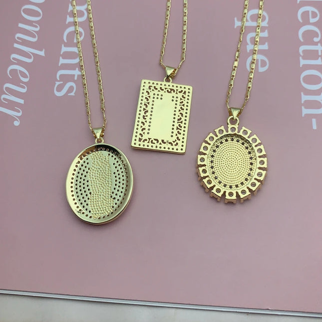 Fashion Religious Saint St. Jude Thaddeus Necklaces For Women Shiny Zircon San Judas Tadeo Pendant Chain Neckalce Jewelry