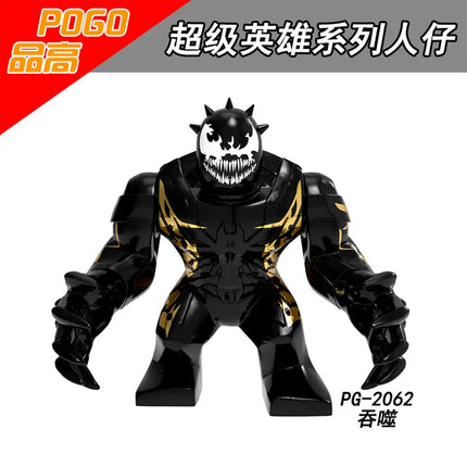 Building blocks, Marvel superheroes, assembled dolls, Spider Man, Iron Man, Venom, Shark, Deadpool, DIY gifts, children's toys